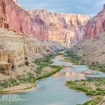 For scale, find the motor raft and dory boats. Day 2, Mile 52 (9751)