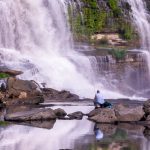 Fishing in front of Twin Falls