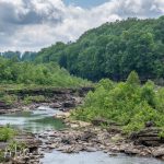 With low water, a moment of serenity in the gorge at Rock Island State Park
