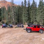 Rest area and bathrooms before climbing up to Corkscrew Pass at 12,244' elevation.