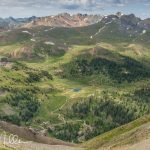 The old valley mining trails are far below.