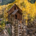 One of the most photographed sites in Colorado. Constructed in 1893, the river powered the air compressor inside. The compressor ran drills in the nearby Sheep Mountain and Bear Mountain mines to bore holes in which dynamite was placed. The mill closed its operations in 1917. but there have been continuing efforts to preserve it.
