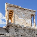 A small Ionic temple dedicated to Athena Nike (“Athena of Victory”), it is part of the Propylaea (entrance to the Acropolis). Note the white replacement pieces. (3935)