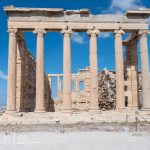 Unlike the Parthenon’s symmetry and grandeur, the Erechtheion is asymmetrical and multi-level, because it was designed to preserve several holy spots believed to be tied to Athenian mythology. (3140)