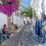 Residences, restaurants, bars, and shops line the narrow streets. Mykonos, being more upscale than many of the islands, has some very good shops, if you know what I mean. (2742)