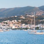 Poros combines a lively harbor town with pine-covered hills and calm waters, offering a greener and gentler character than many of Greece’s drier Cycladic islands to come. Our first stop, near Athens, was a change-of-plans to accommodate two travelers who were delayed by late flights. In the late afternoon through "blue hour", it was a charming stop. (2671)