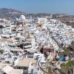Fira is the island's capital with shops, bars, banks, and restaurants (including a McDonald's . . . ugh). Still, hundreds or more large cruise liner passengers roamed the narrow streets. (2882)