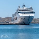 We docked in Ermoupolis, the capital of Syros, and at the same time all of the Cyclades. The Galileo is dwarfed by a cruise liner that unfortunately docked next to us. (2969)