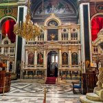 The richly decorated interior of St. Nicholas Church in Ermoupoli reflects the remarkable wealth of Syros during the island’s 19th-century maritime boom. (3870)
