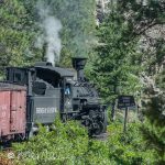 The train follows the Animas River as it twists through narrow canyons of the San Juan Mountains.